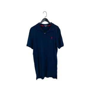 US Polo Assn. Navy Blue Regular Fit Luxury Feel Jersey Polo Top - Size M - Picture 1 of 11