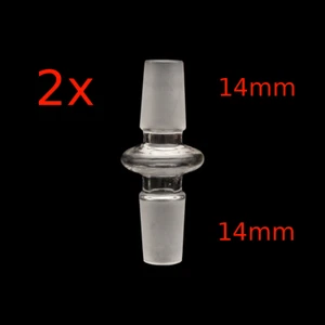 (2x) 14mm Stecker auf 14mm Stecker Glas Adapter - Bild 1 von 4