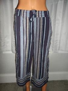 Cute BeBop size M blue stripe pull on wide leg cropped pants women - Bild 1 von 5