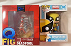 FUNKO POP! Marvel Wolverine #5 + QFig Deadpool Lootcrate Exclusive Figurines