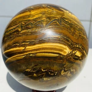 Natural tiger's eye ball quartz crystals sphere gem reiki healing 1300g - Picture 1 of 10