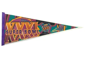 NFL Super Bowl 31 XXXI Felt Pennant Vtg 1997 Louisiana Superdome New Orleans - Picture 1 of 5