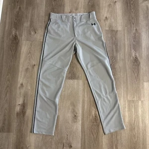 Under Armour Men Medium Utility Baseball Gray with Black pipe Size L Pants - Picture 1 of 10