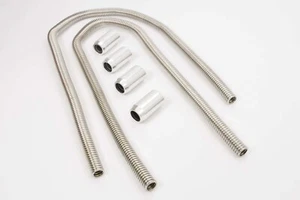 RACING POWER CO-PACKAGED 2-44in Stainless Heater Hose Kit w/Polished Ends R7313 - Picture 1 of 2