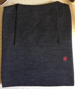 CAROLINA HERRERA HERREN $ 310 DUNKELGRAU WOLLE ROLLKRAGEN GRÖSSE. GROSS NEU.W.ETIKETT... - Bild 1 von 14