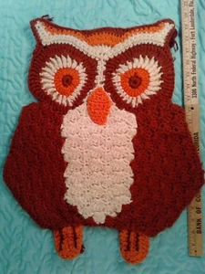Vintage Handmade OWL Wall Hanging  21" Tall X 17" Wide  Bird Wall Hanging - Picture 1 of 4