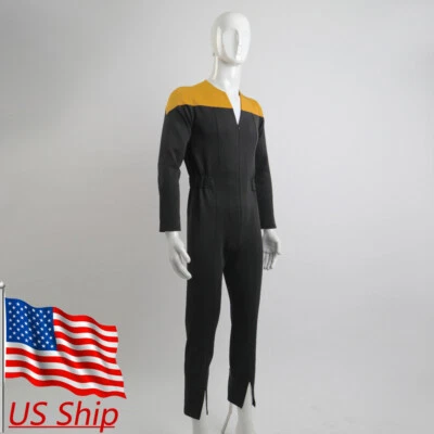 DSN Cosplay Gold Uniform Adult Male DS9 Starfleet Jumpsuit Costumes - Image 1 of 4