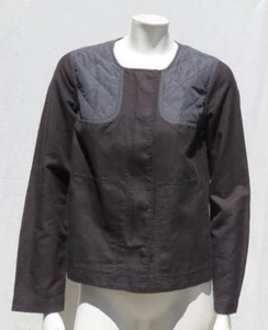 Chaqueta Top BODEN Para Mujer Negra Lino Algodón Acolchado Parches Talla US 8 USADA EN EXCELENTE ESTADO - Imagen 1 de 5