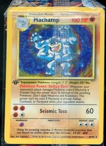 Sealed Machamp Base Set 8/102 Holo 1st Edition Pokemon Card WOTC M1 - Picture 1 of 2