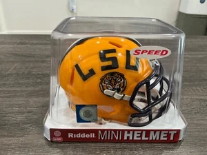 NCAA Riddell LSU Tigers Yellow Speed Mini Football Helmet 3002067 - Picture 1 of 9