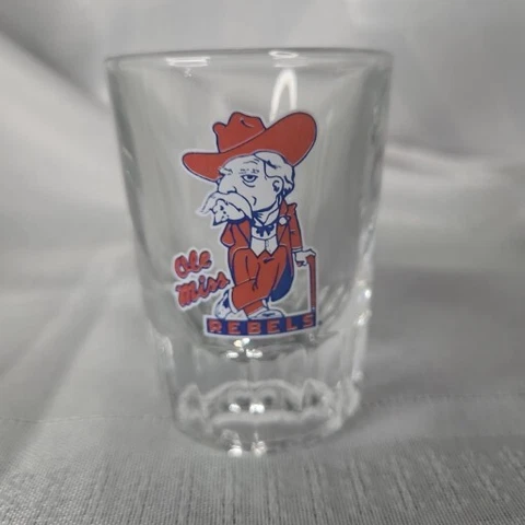 Vintage Ole Miss Rebels Shot Glass Colonel Reb Hotty Toddy Ole Miss Football Cover