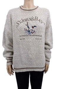 ST JOHN’S BAY Authentic Herren Mallard Duck Bird 100% Baumwolle Pullover Beige XL/XG - Bild 1 von 6