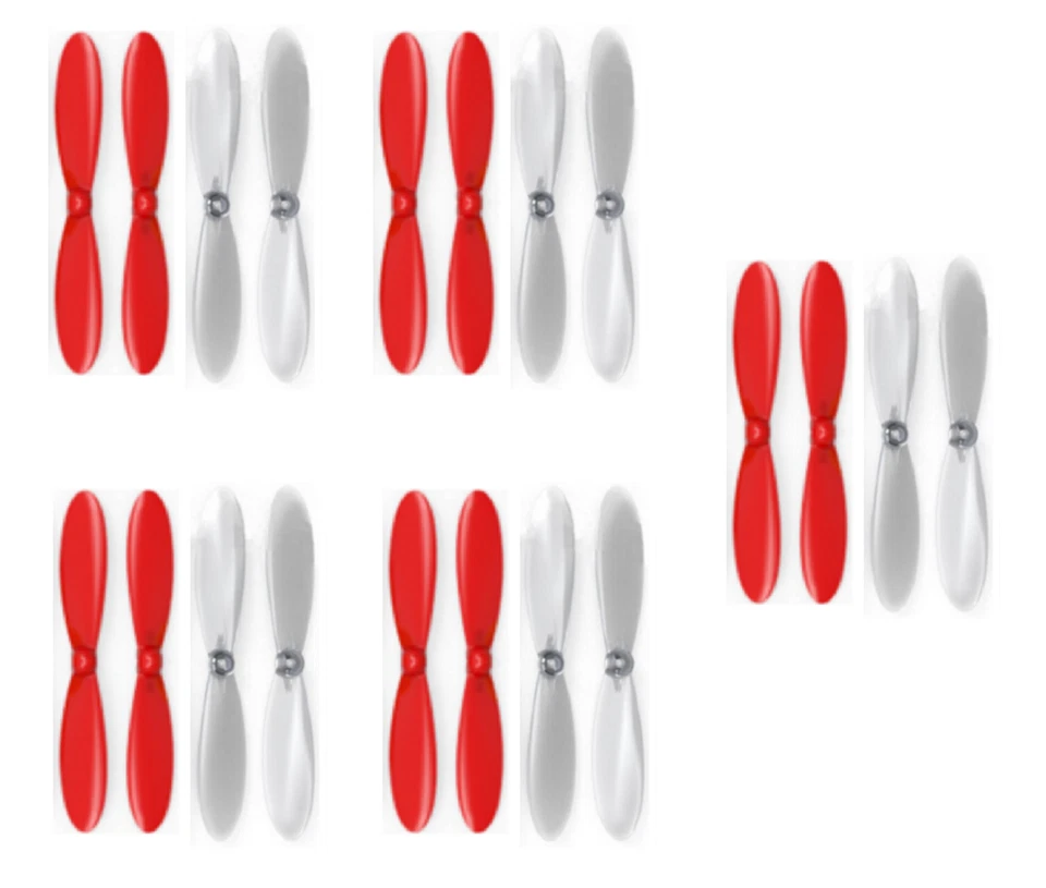 Hubsan X4 H107C+ PLUS Red Clear Propeller Blades Props 5x Propellers - Image 1 of 1