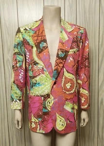 Trina Turk Abrigo Hombre 40R Vintage Años 90 Salvaje - Imagen 1 de 11