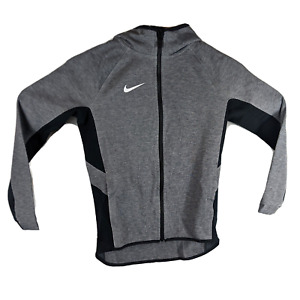 Nike Hoodie Boys Medium Sweatshirt Grey Full Zip Warm Up Dri Fit