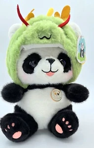 9" Stuffed Panda Doll with Dragon Hat, Soft Animal Plush Toys for Kids - Picture 1 of 4