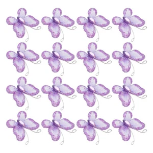 50 PIEZAS Malla Transparente Alambre Brillo Boda Decorativo Mariposas Decoraciones (Púrpura) - Imagen 1 de 12