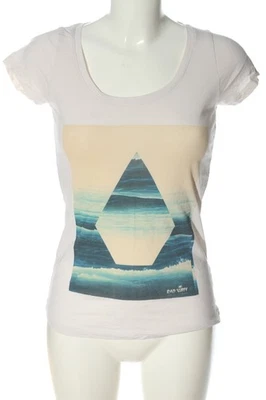 VOLCOM Print-Shirt Damen Shirt Gr. DE 34 wollweiß-blau Casual-Look - Bild 1 von 4