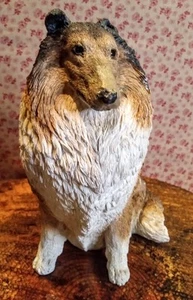 Animal Classics UDC~Collie Dog Figurine~Signed Starry Miller~Glass Eyes~USA 8" - Picture 1 of 14