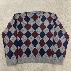 Polo Ralph Lauren Hombre Manga Larga Argyle Suéter Lana Hombre’s XXL - Imagen 1 de 6