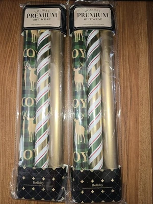 LaRibbons Christmas Wrapping Paper Rolls with Gold Twine String and Gift... - Image 1 of 3
