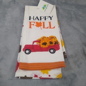 Evergreen Tea Towels Fall Themed Set Of Two - Picture 1 of 4
