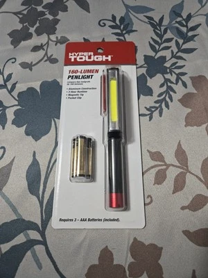 Hyper Tough 160-Lumen LED ALUMINUM PENLIGHT FLASHLIGHT Magnetic Tip Pocket Clip - Image 1 of 4