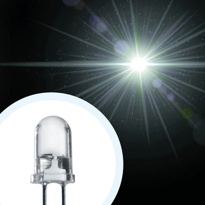 LED Leuchtdioden 3mm 5mm 8mm 10mm weiß blau rot grün pink orange gelb 3 mm 5 mm - Bild 1 von 4