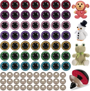 70-Piece Glitter Safety Eyes Set - 16mm Plastic Animal Eyes for Crafts - Picture 1 of 9