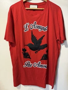 Gucci L’aveugle Par Amour Red T-shirt Size L - Picture 1 of 9