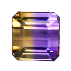 4,99 quilates Octagan 9,5 x 9,3 mm 100 % natural púrpura y oro amarillo Bolivia ametrino - Imagen 1 de 4