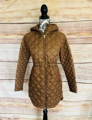 Chaqueta acolchada acolchada con capucha sin plumas Athleta para mujer color tostado susurro XXS NUEVA SIN ETIQUETAS Foto 1 de 4