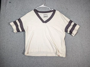 Camiseta Faherty Sunwashed Slub Varsity para mujer mediana blanca algodón orgánico - Imagen 1 de 10