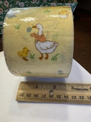 Fita de tecido amarelo vintage gansos 25 jardas 2,5" LARGO ganso bebê galinha NOVO Canadá - Imagem 1 de 4