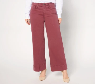 Jeans NYDJ Teresa perna larga tornozelo 3" bainha larga taverna 16W novo - Imagem 1 de 4