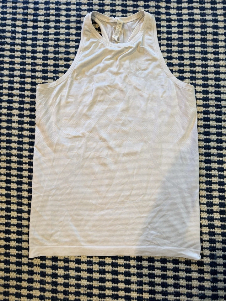 Lululemon White Racerback Tank Top Size 10 Lightweight Breathable Workout Shirt - Image 1 of 4