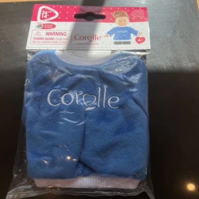 Corolle Dolls Outfit - Terry Blue Sweat Top to fit 14” Doll active wear - Image 1 of 4