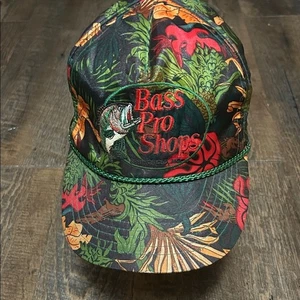 Sombrero de Colección Bass Pro Shops Gator Hoja Patrón Snapback, Gorra de Nylon, Hawaiana - Imagen 1 de 7