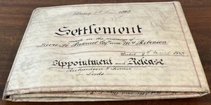 Antique 1863 Vellum Wax Seal Marriage Settlement Document Multi-Page - Picture 1 of 11