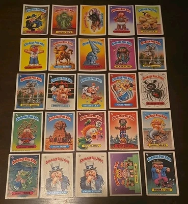 Garbage Pail Kids TOPPS Vintage 100 card Lot in poor condition with gum stains  - Image 1 of 4