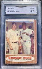 1962 Topps Mickey Mantle/Willie Mays Managers Dream VGA 4.5
