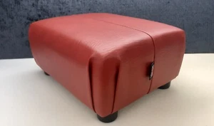 Footstool / Pouffe / Small Stool /Rich Blood Red Textured Faux Leather. - Picture 1 of 24
