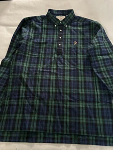 Zach Ryan Blackwatch Plaid XL Long Sleeve Flannel Popover Henley Oxford Tartan - Imagen 1 de 4