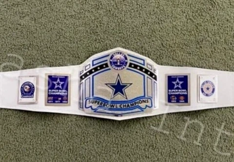 Super Bowl Dallas Cowboys Championship Leather Belt Adult Size Cover