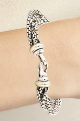 PEDIDO ESPECIAL TAMANHO GG-RARO-US$ 1.500-DAVID YURMAN CAIXA CORRENTE PULSEIRA, BOLSA DE DOIS TONS - Imagem 1 de 3