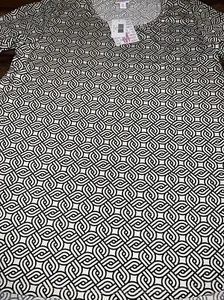 Lularoe Perfect T Black/White Shirt Interlocking Links Shapes XL 20/22 24 ❤️ New - Picture 1 of 8