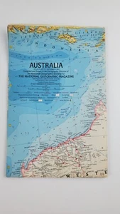 1963 VINTAGE MAP OF AUSTRALIA NATIONAL GEOGRAPHIC  - Picture 1 of 12