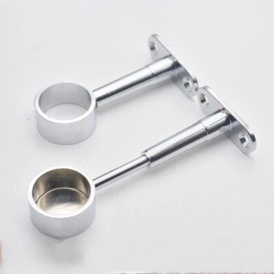 Extendable Chrome Socket Bracket for 25mm For Wardrobe Rail Rod Construction - Image 1 of 4