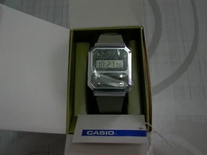 💚 - Orologio Casio Retro Vintage A100WEF-3AEF Unisex Digitale LED Verde Nuovo - Foto 1 di 10