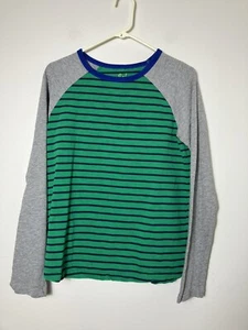 Boden Long Sleeve Tee Boys 15/16Y Green Stripped Cotton Casual Comfort  - Picture 1 of 6